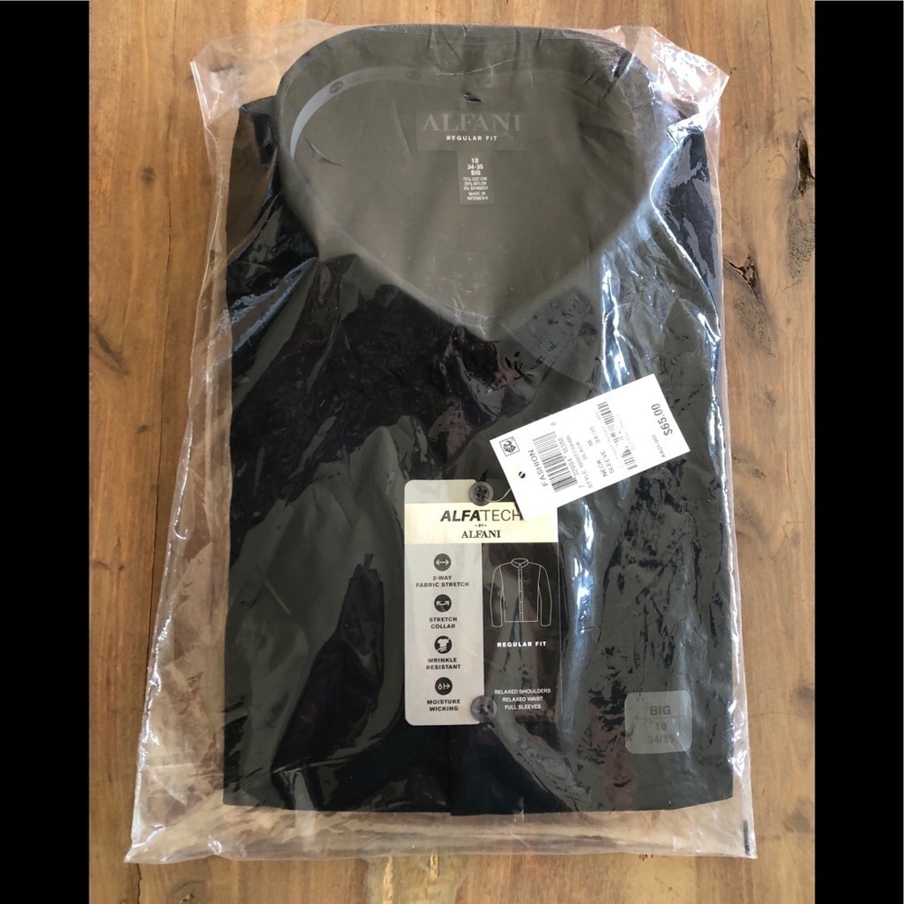 Alfani Black BIG button down shirt for men